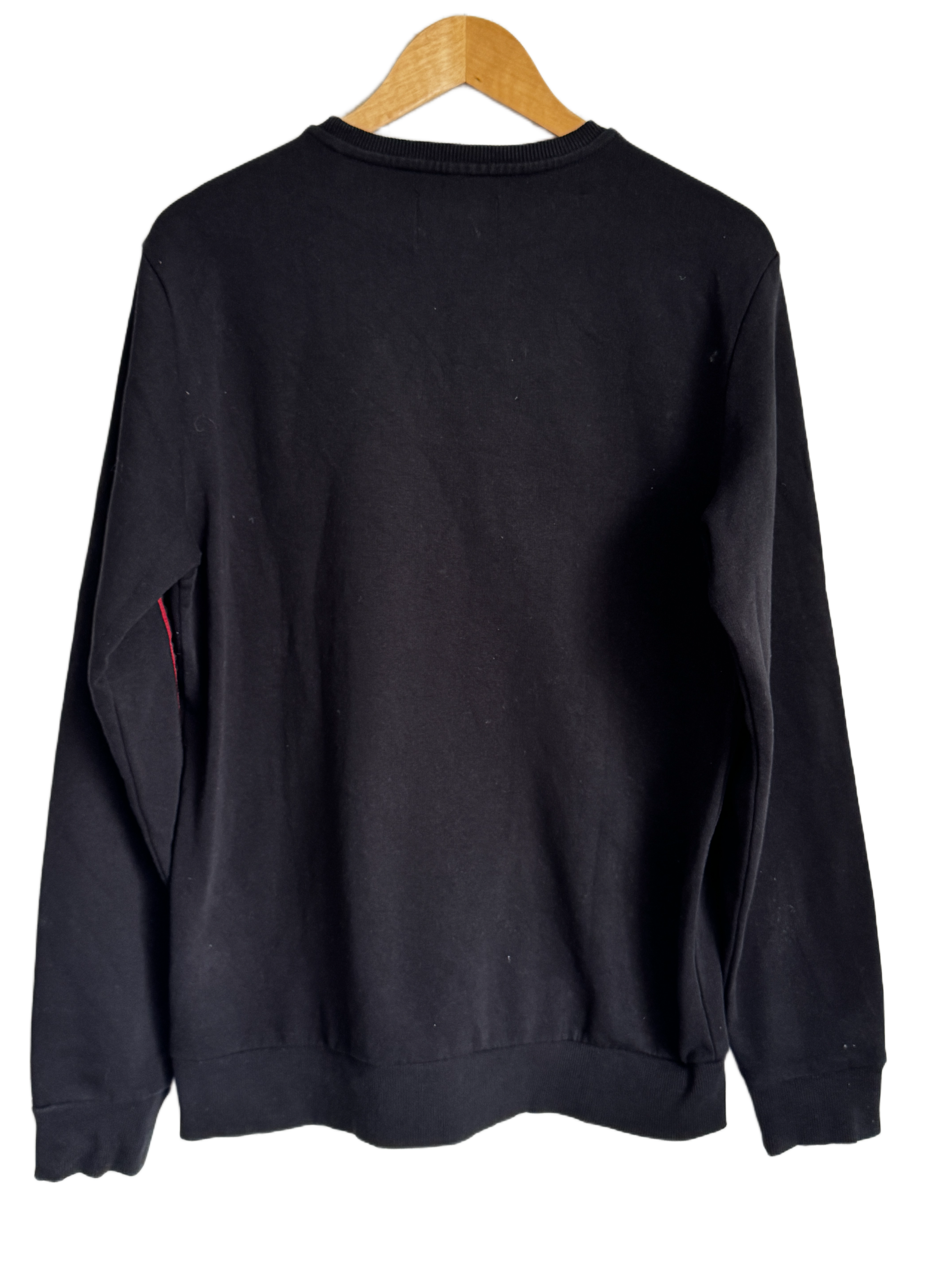 GUESS Los Angeles Black Sweatshirt with Red Logo Stripe, Size L
