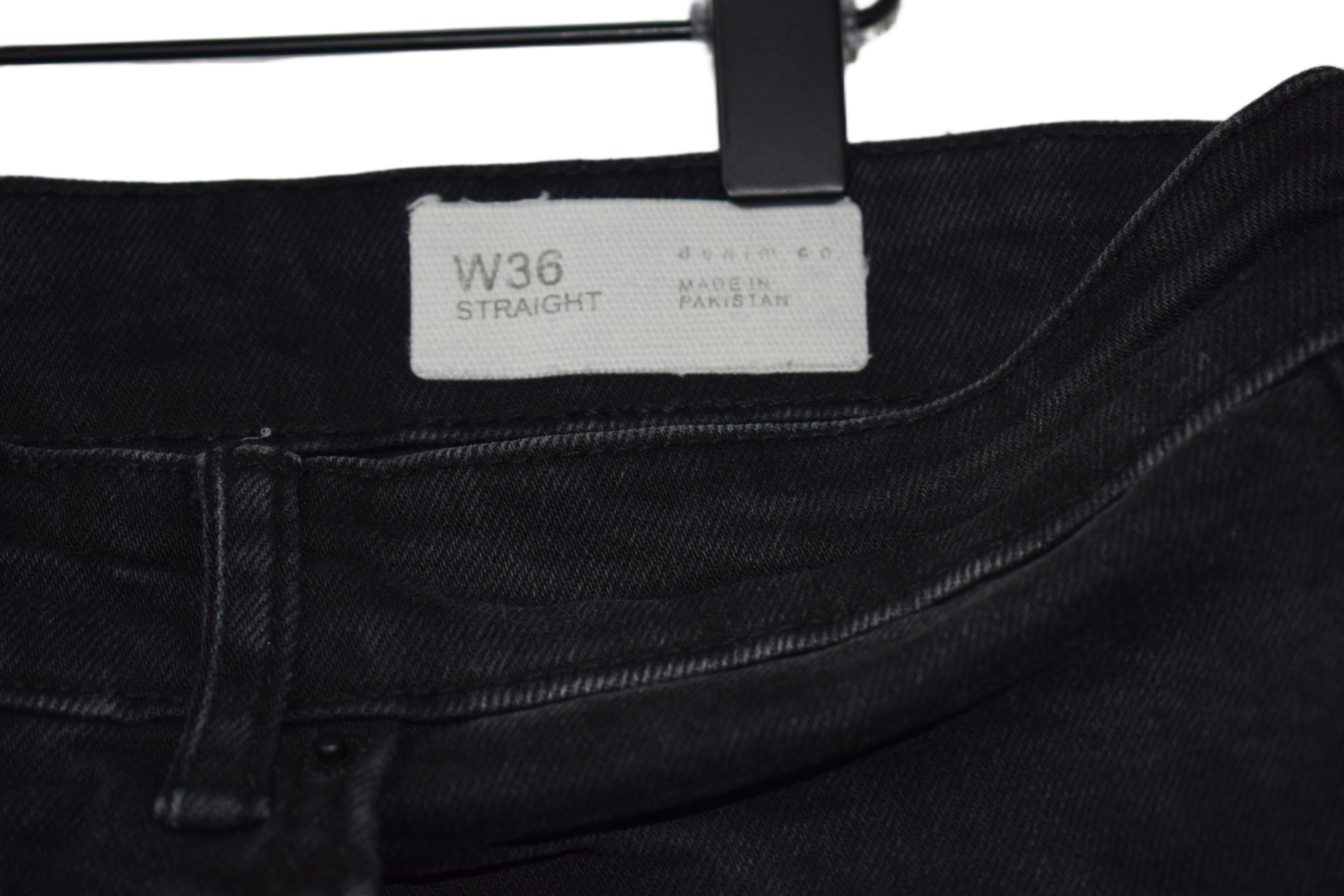 Men's Black Denim Straight Fit Distressed Shorts - W36