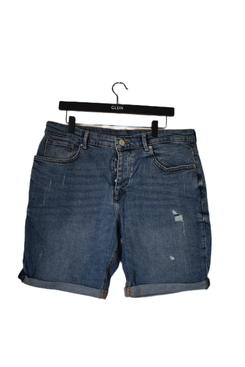 Blue Distressed Denim Shorts
