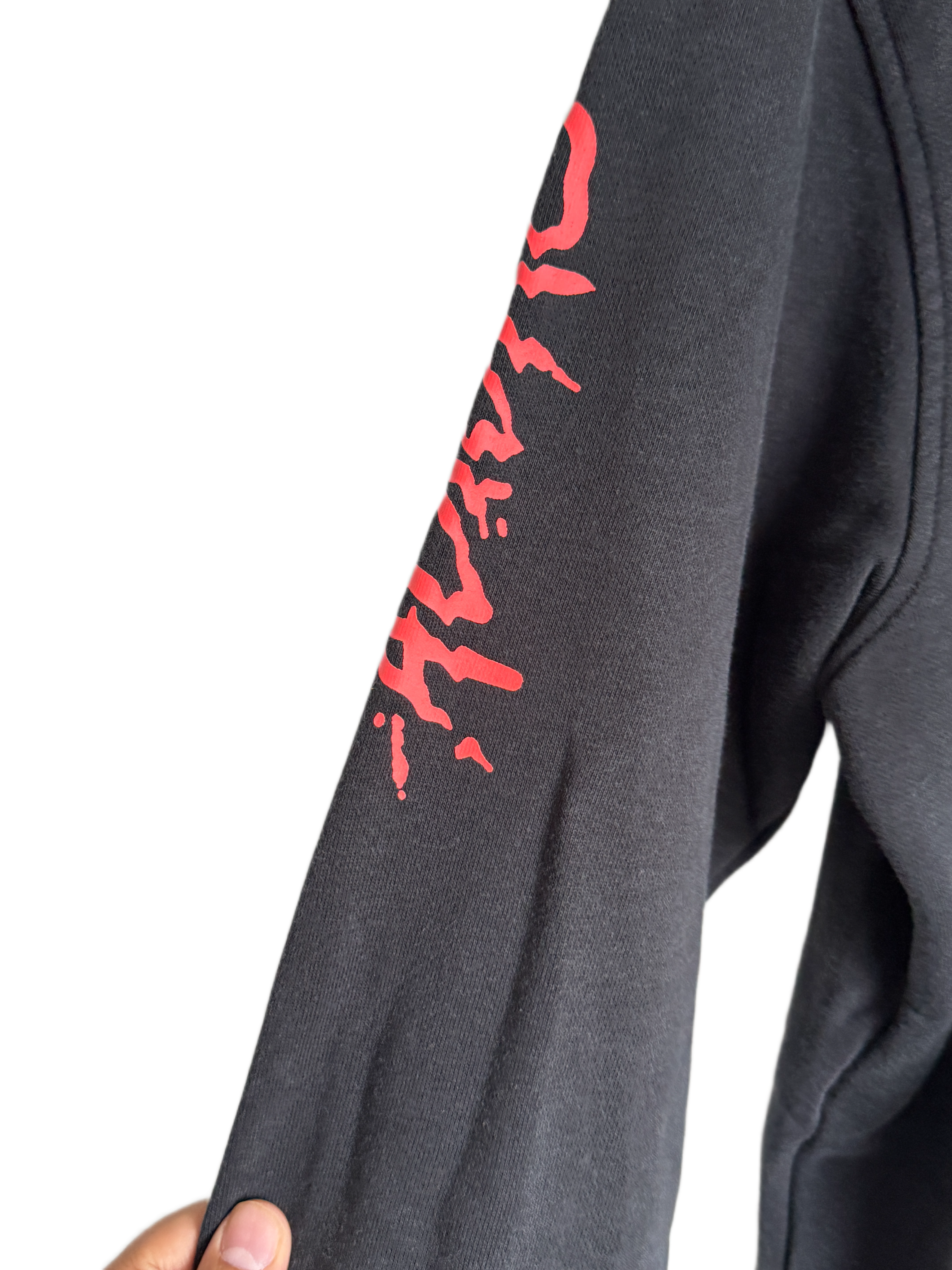 Adidas Trefoil Hoodie - Black with Floral Graphic Print- M