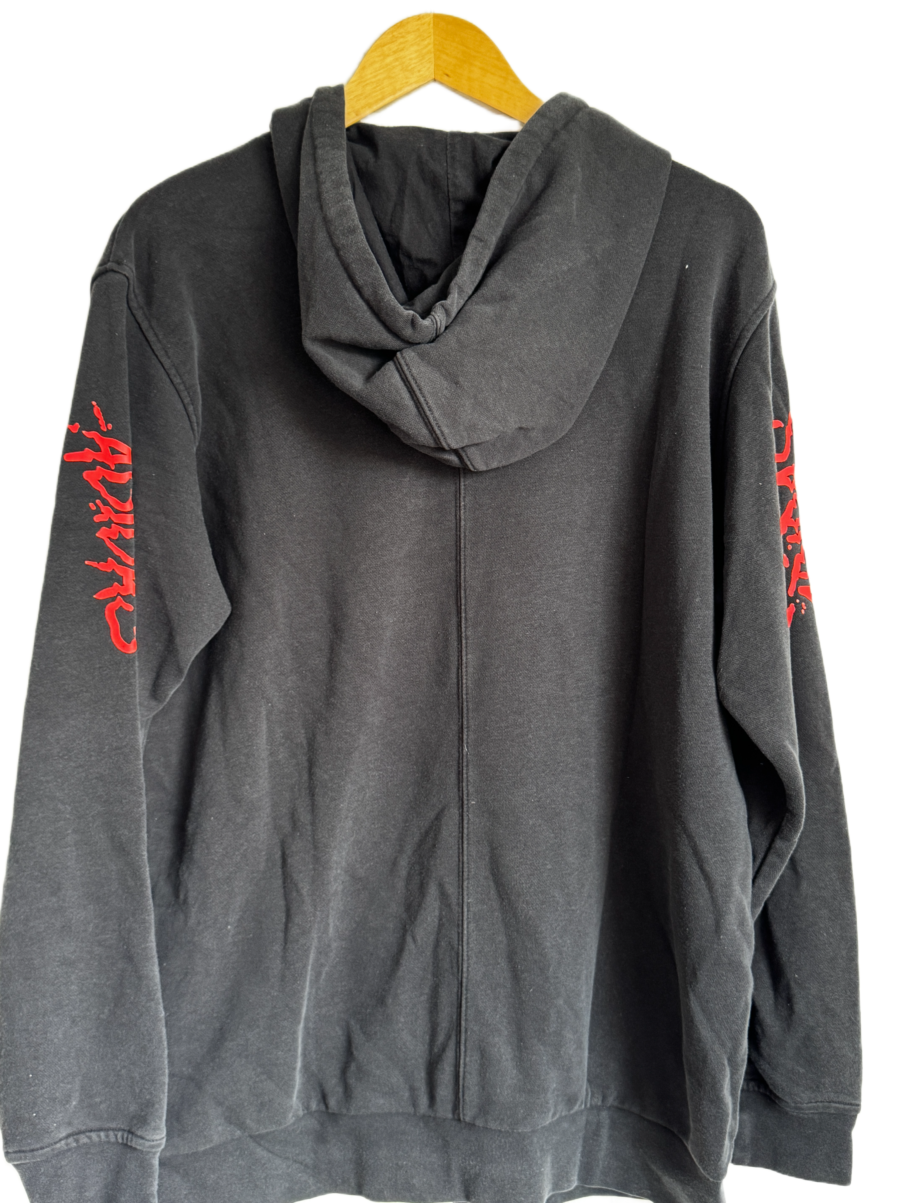 Adidas Trefoil Hoodie - Black with Floral Graphic Print- M