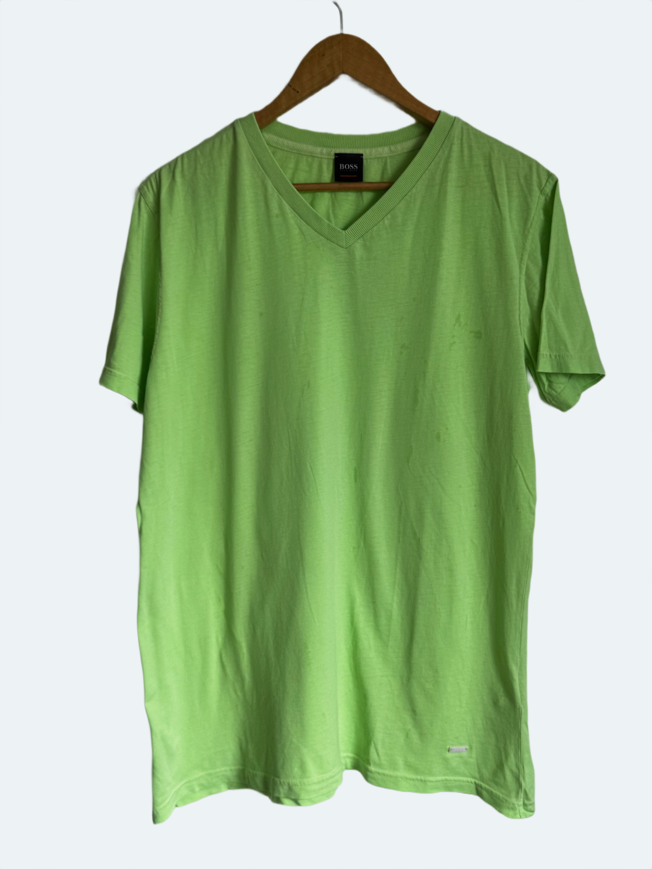 Hugo Boss V-Neck T-Shirt - Lime Green - L