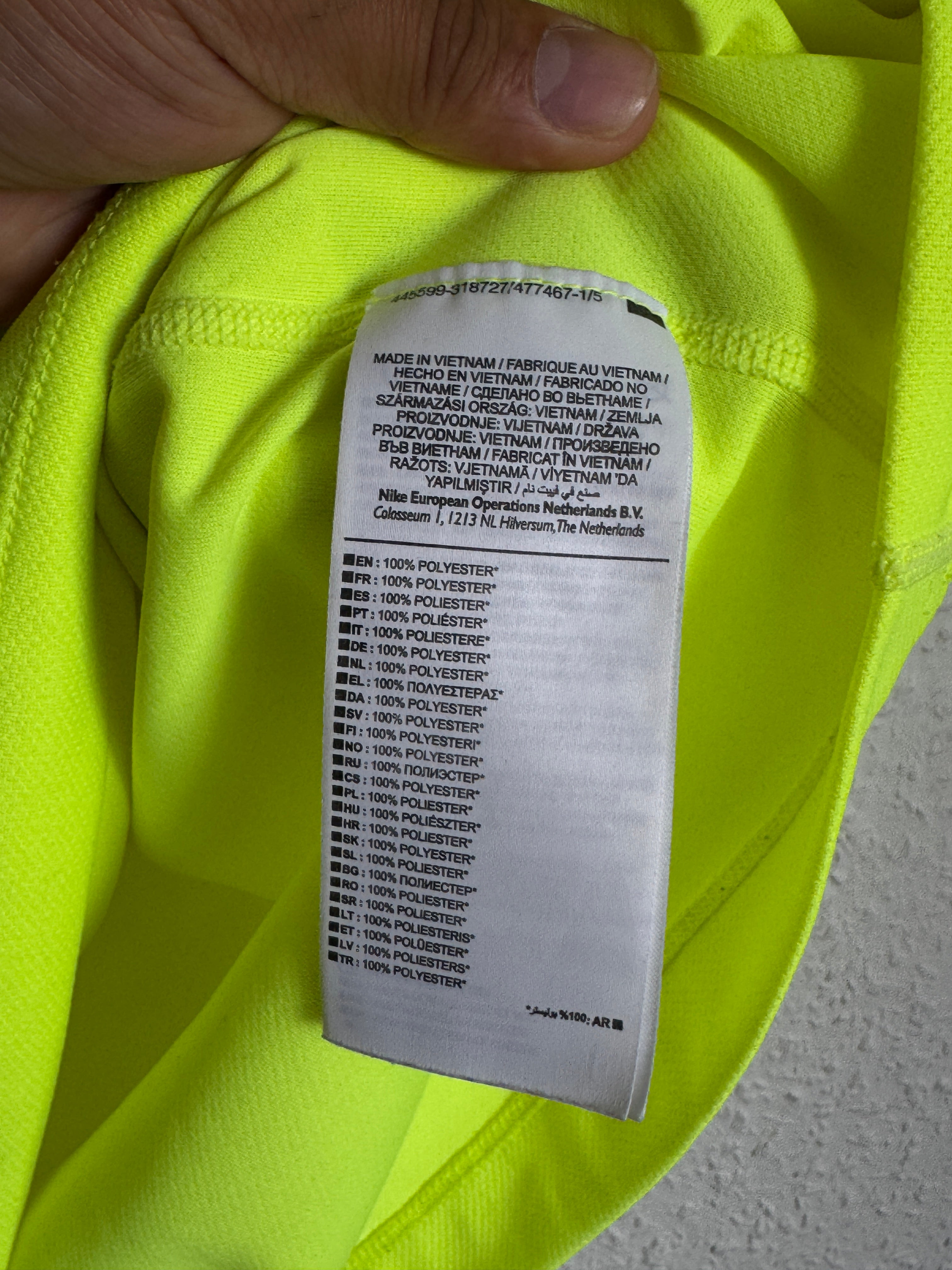 Nike Dri-FIT Miler Running Shirt - Fluorescent Yellow - Size Large