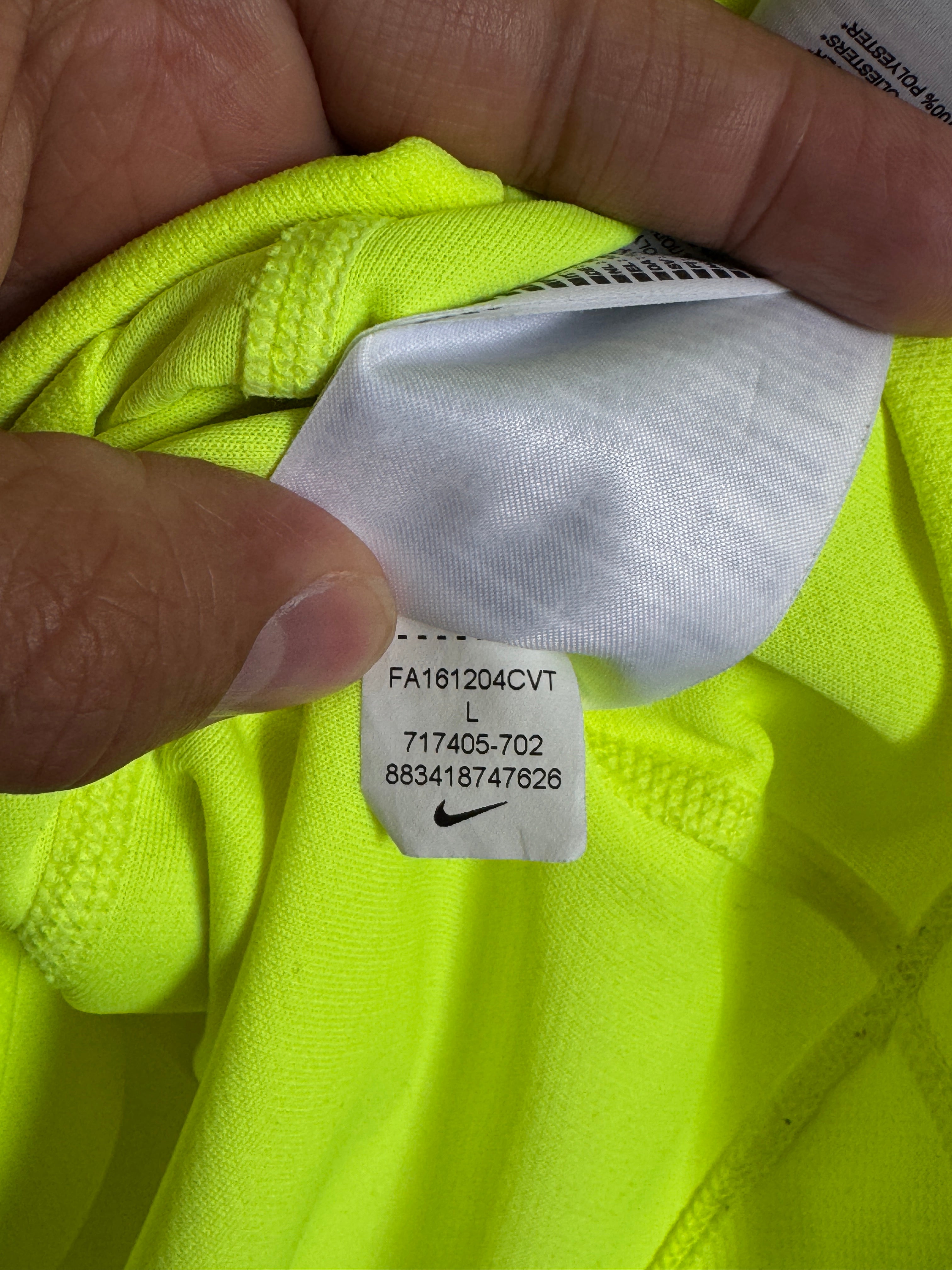 Nike Dri-FIT Miler Running Shirt - Fluorescent Yellow - Size Large