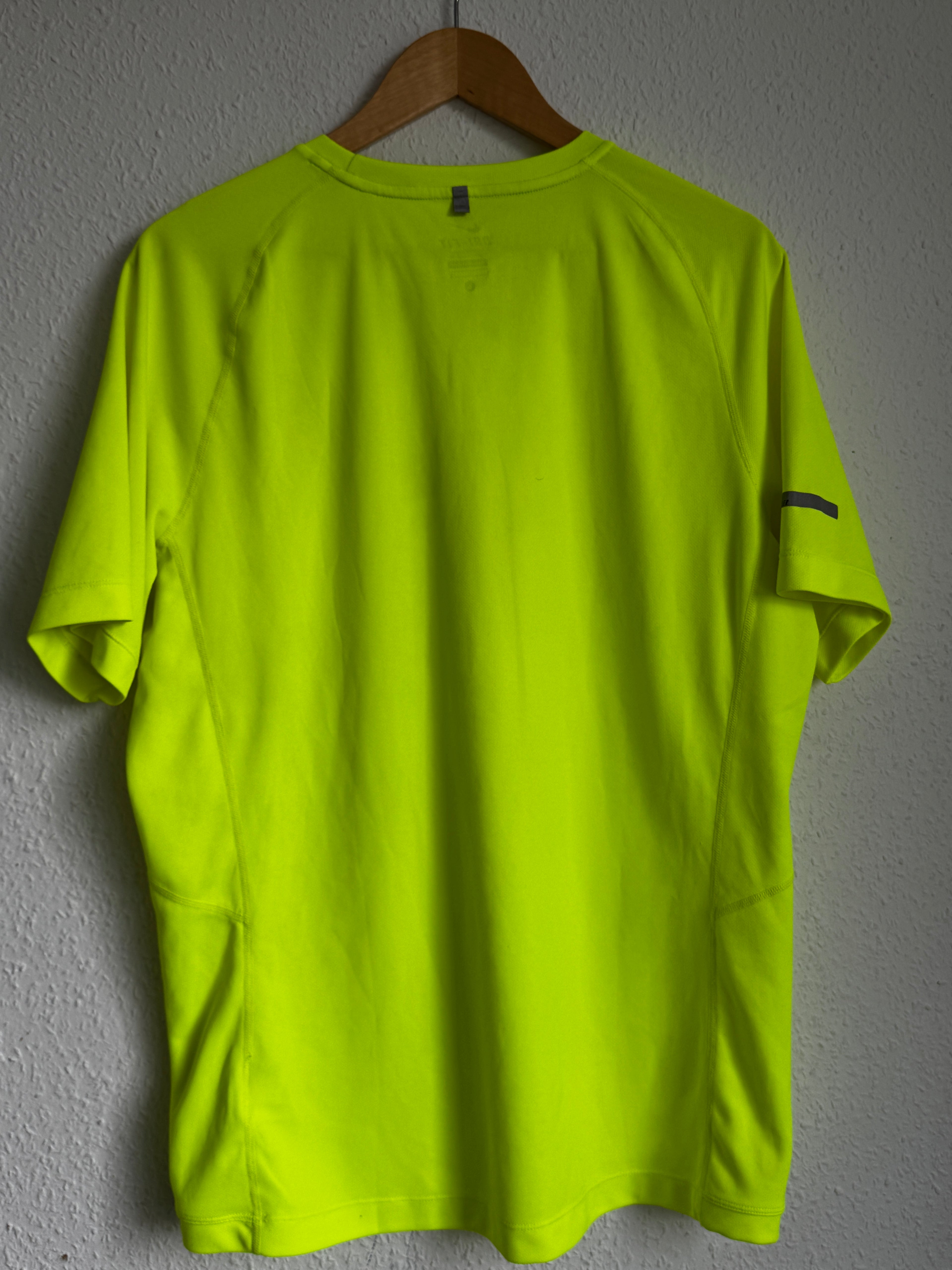 Nike Dri-FIT Miler Running Shirt - Fluorescent Yellow - Size Large