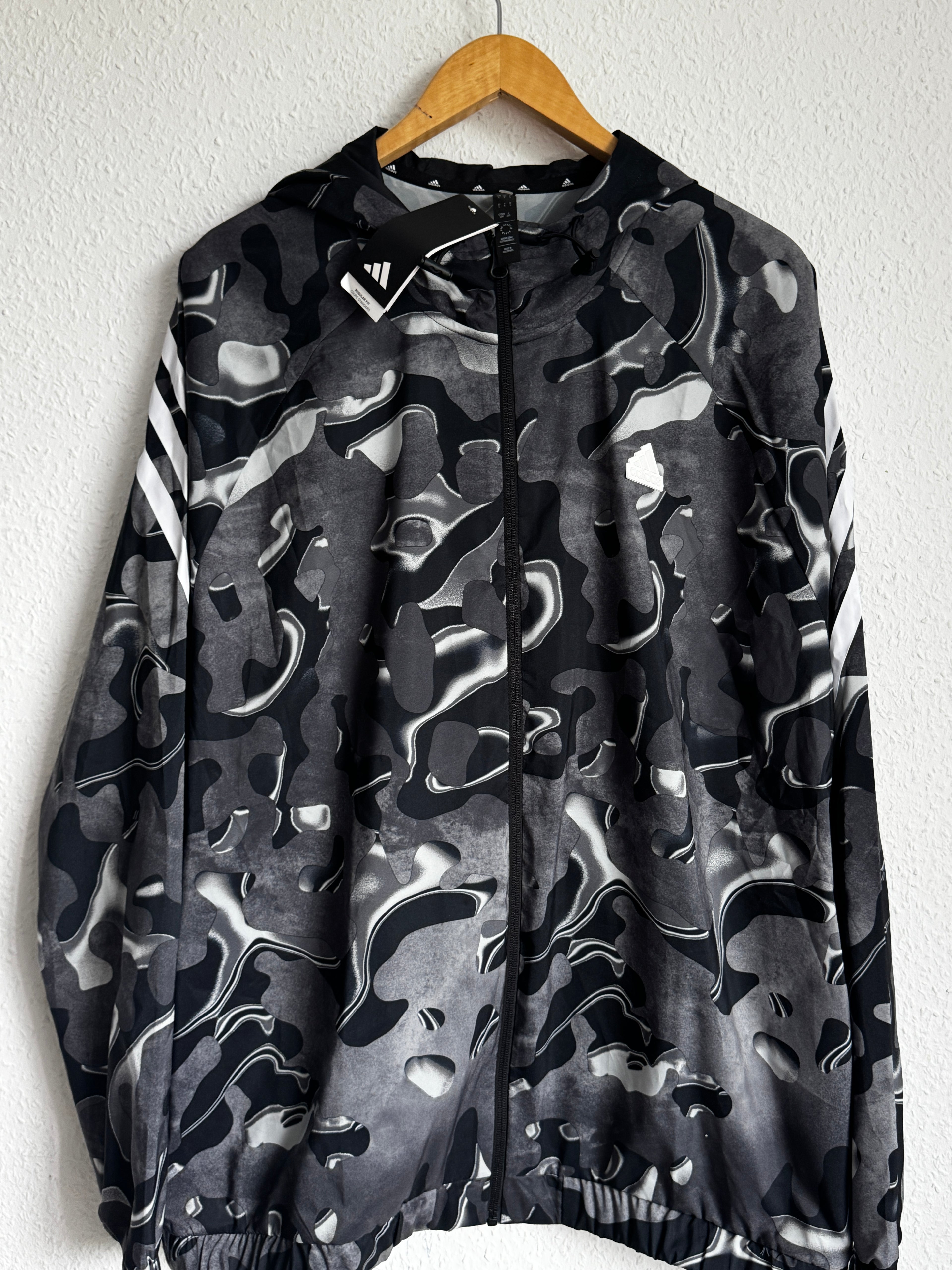 Men's Adidas Black Camo Windbreaker/Track Jacket