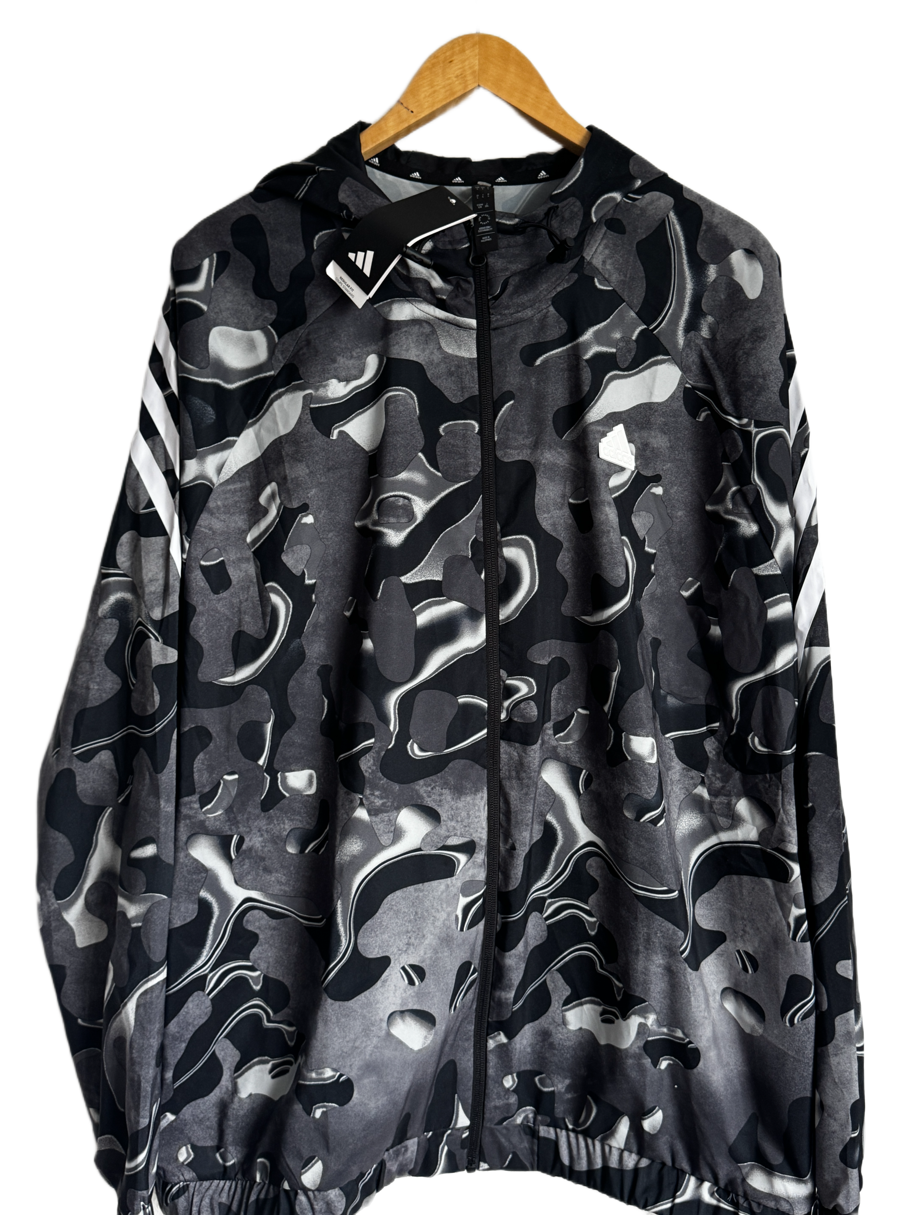 Men's Adidas Black Camo Windbreaker/Track Jacket