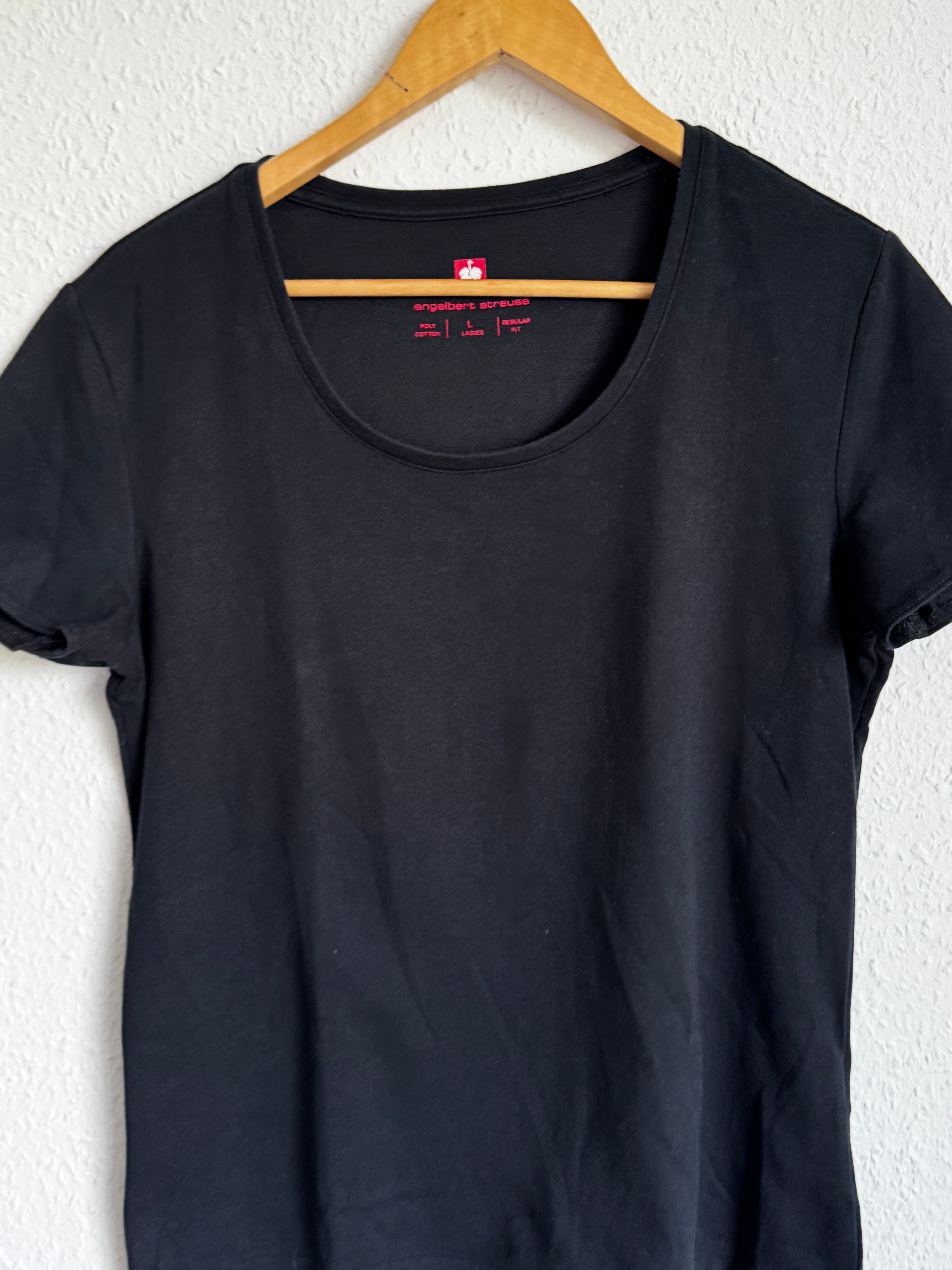 engelbert strauss Black Poly Cotton T-Shirt - Ladies' L