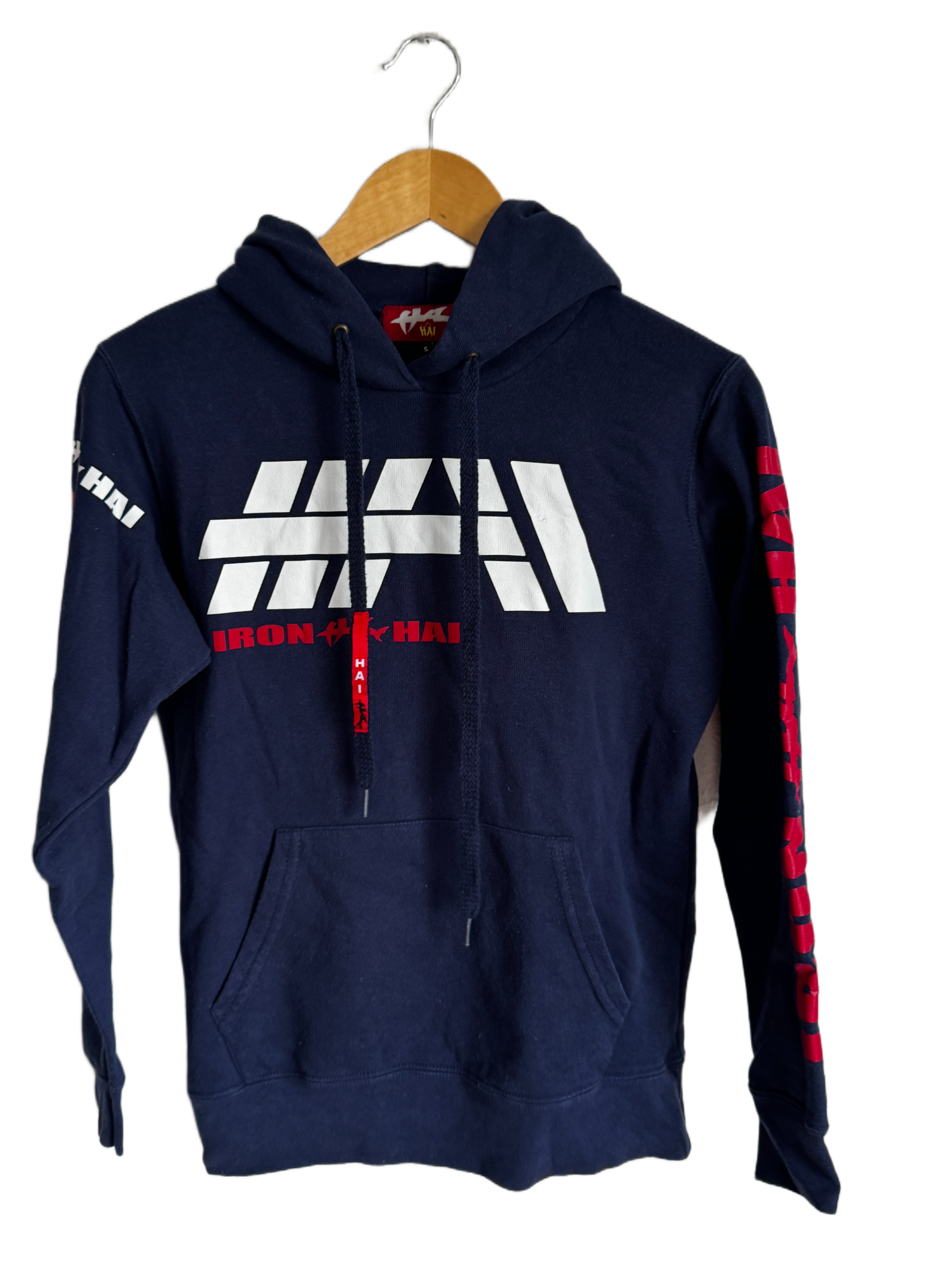 Navy Blue "Iron Hai" Hoodie - Size S