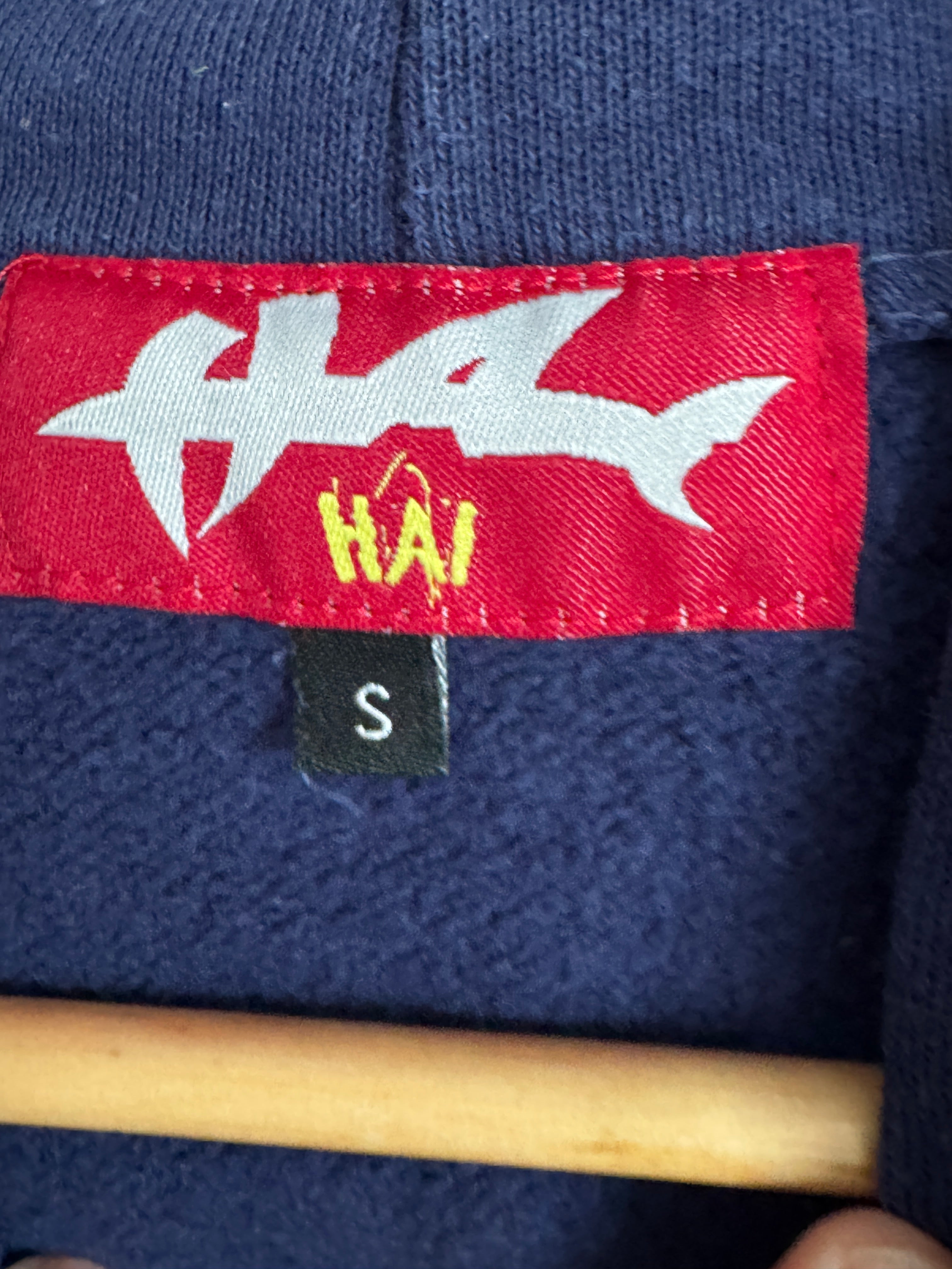 Navy Blue "Iron Hai" Hoodie - Size S