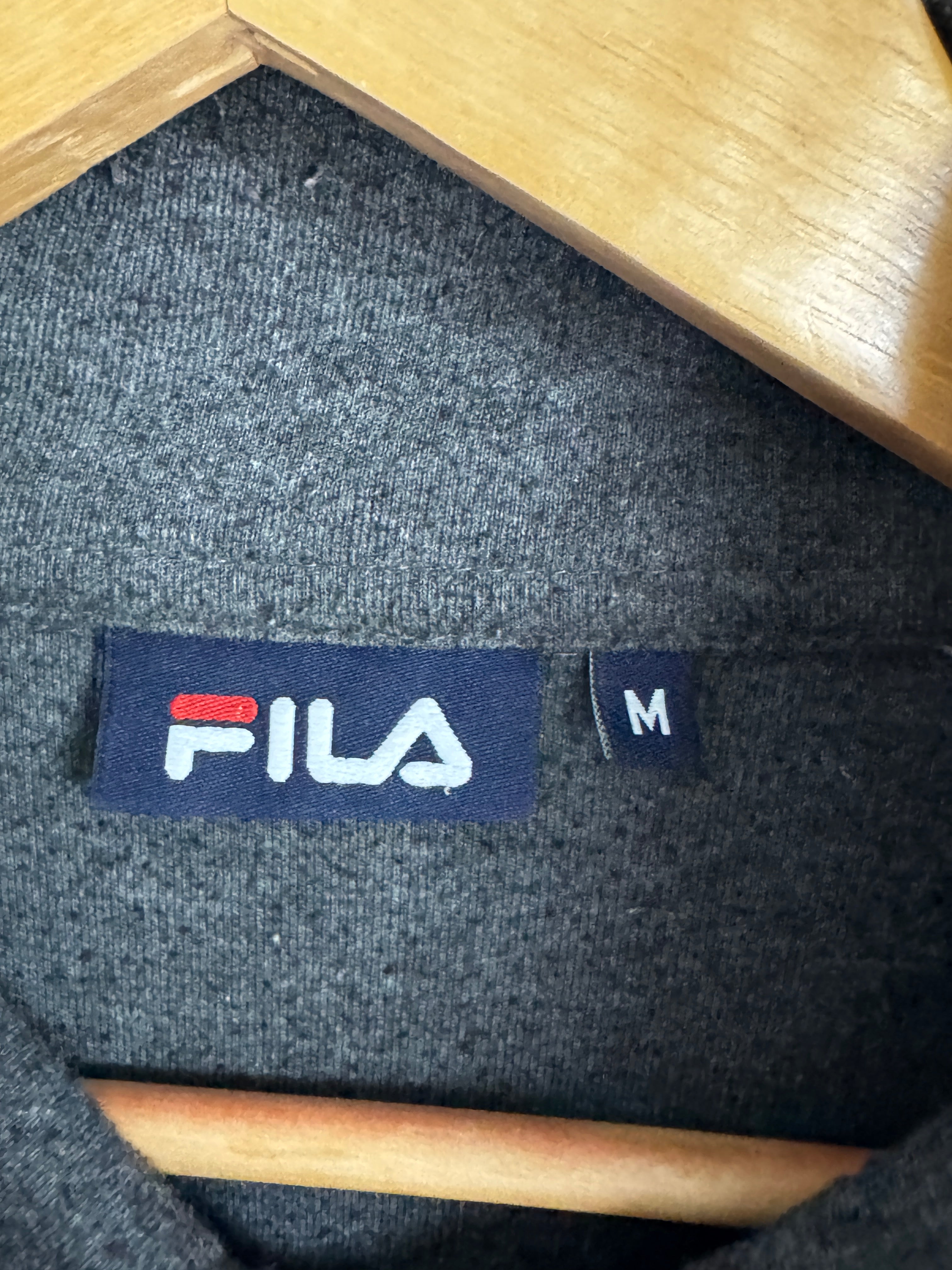 FILA Dark Gray Full-Zip Track Jacket with White Stripes