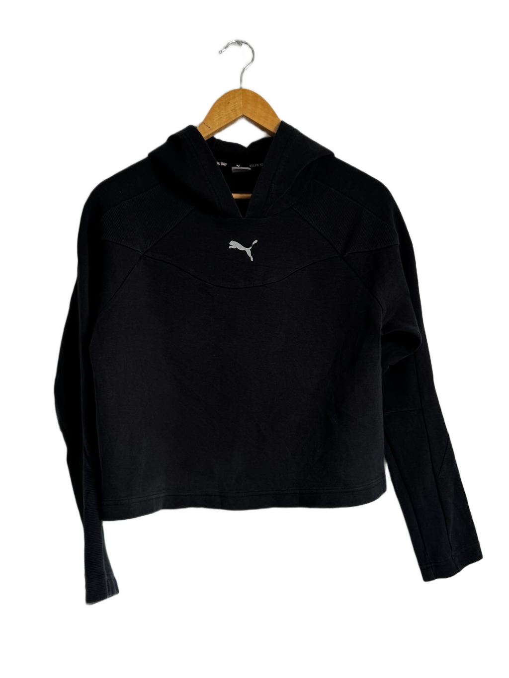 Black PUMA Cropped Hoodie - "Keeps You Dry"