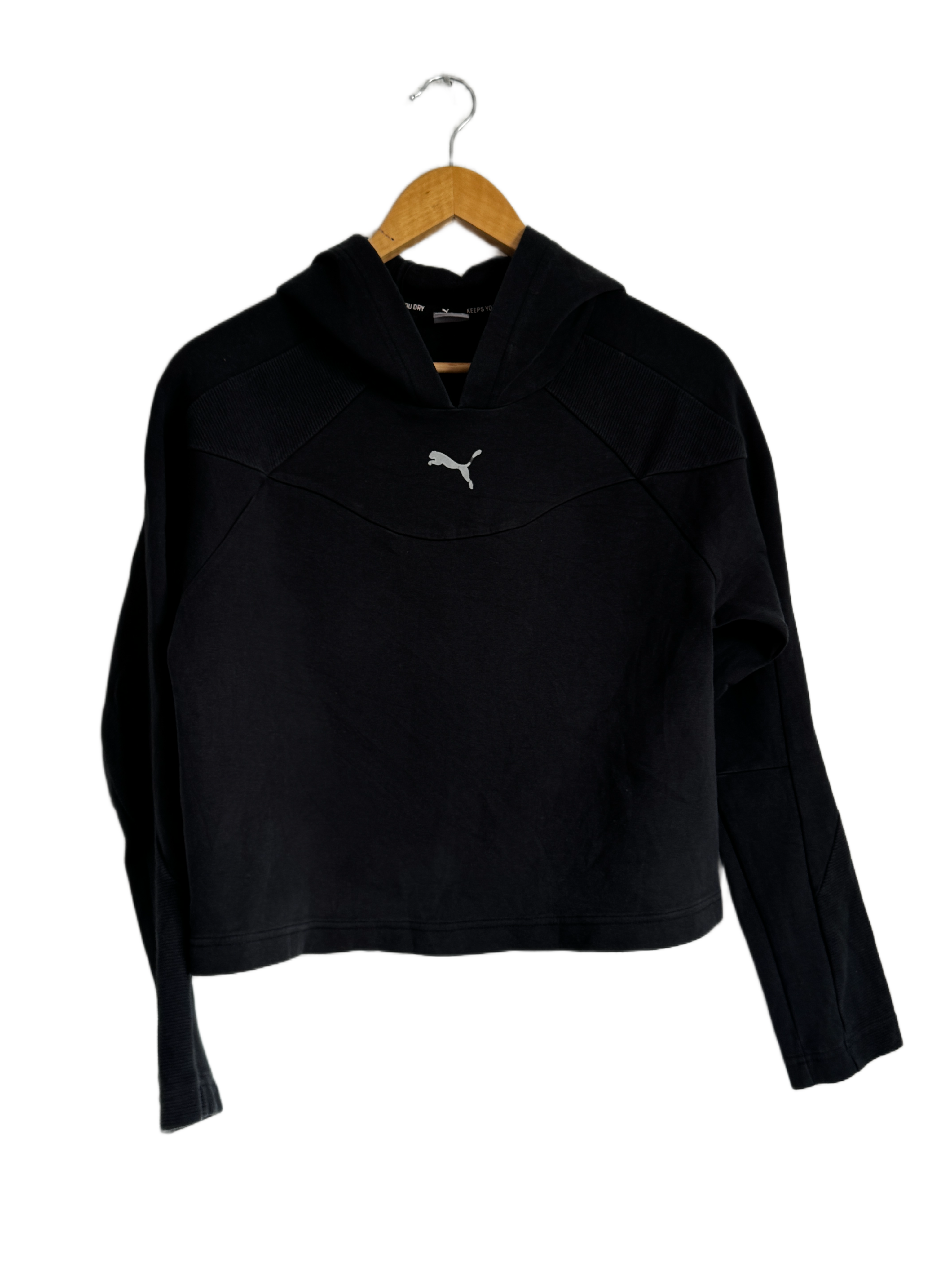 Black PUMA Cropped Hoodie - "Keeps You Dry"