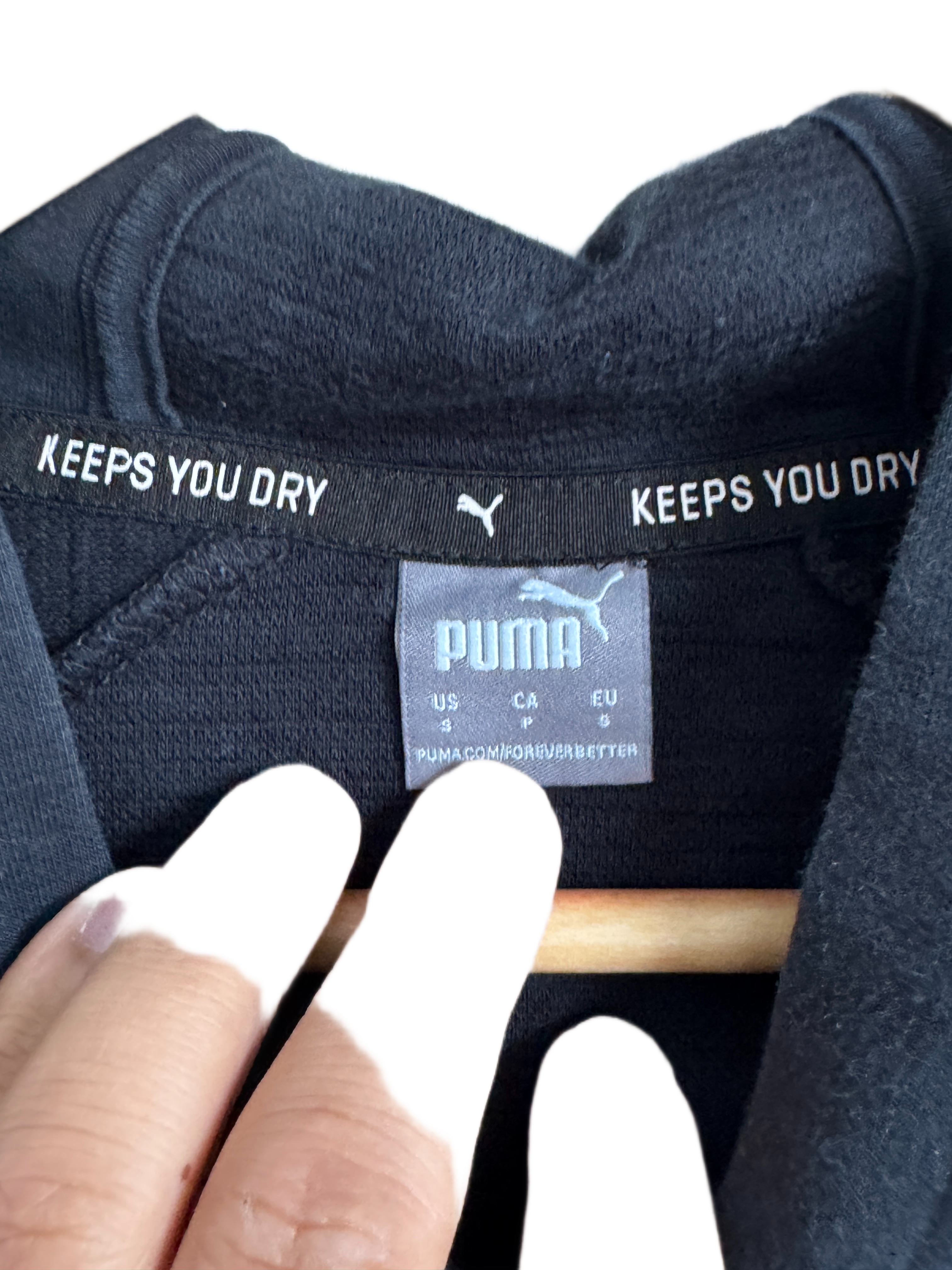 Black PUMA Cropped Hoodie - "Keeps You Dry"