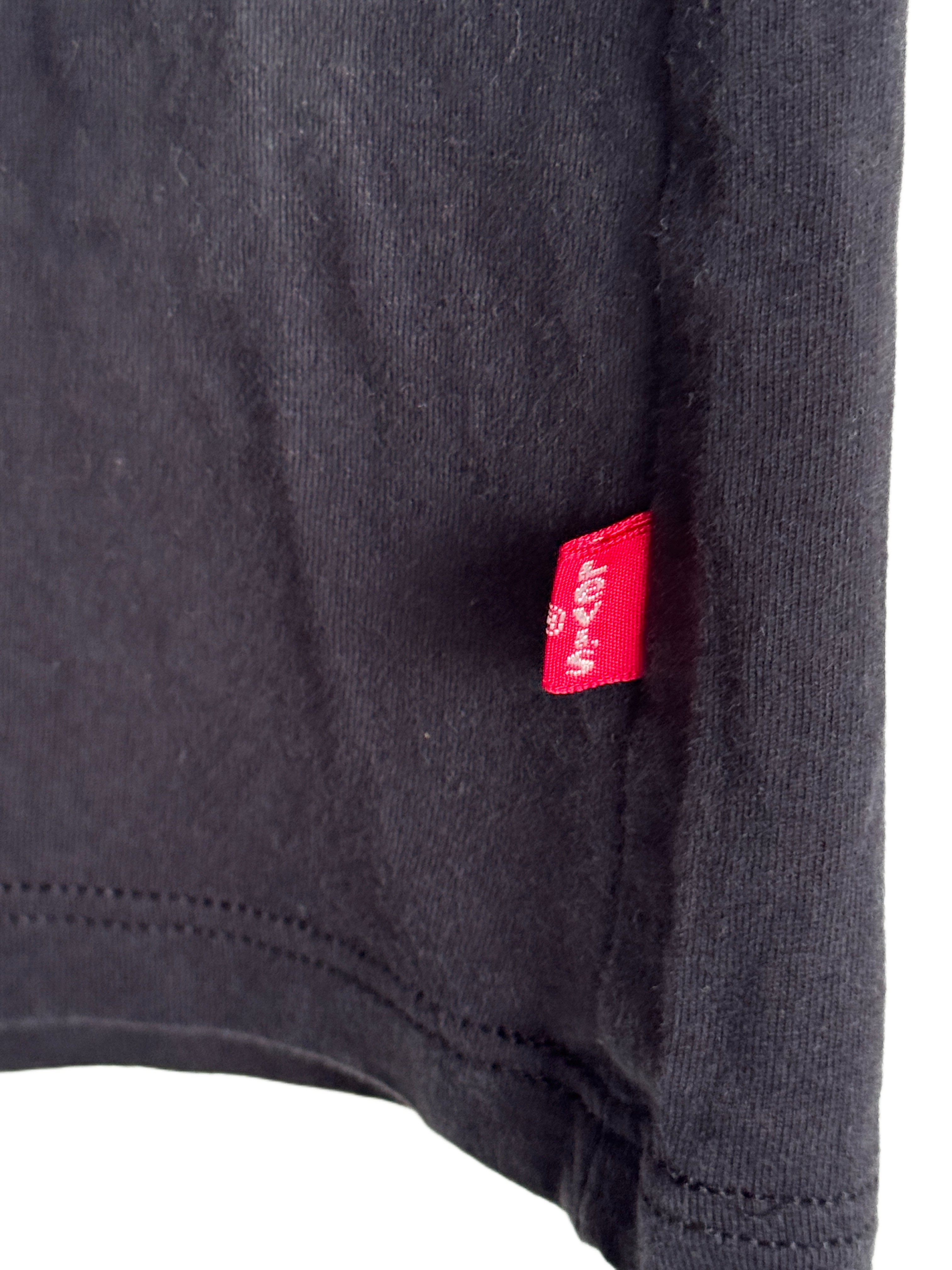 Levi's Black T-shirt with Small Logo and Red Tag - Size M