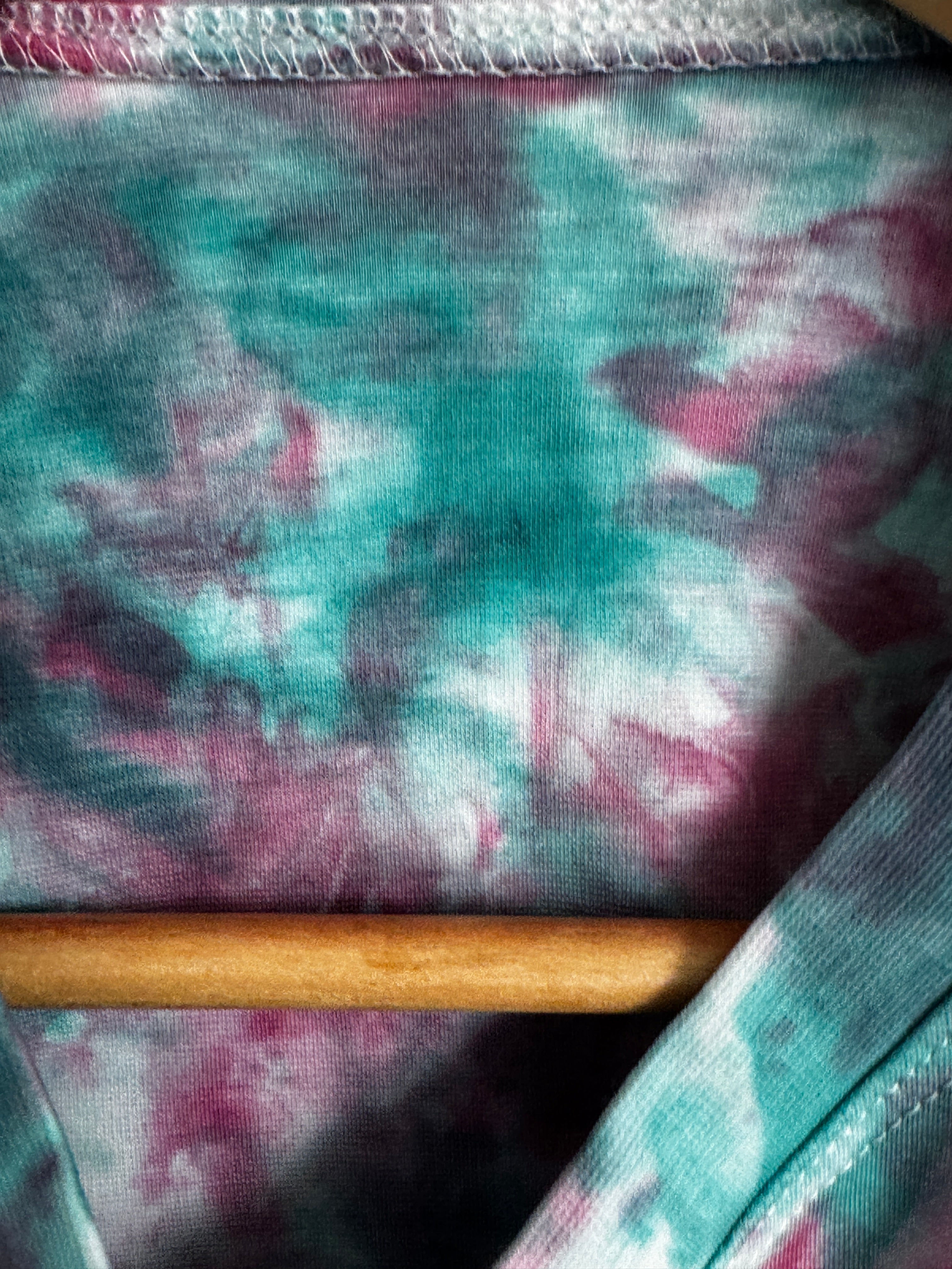 Custom Tie-Dye T-Shirt - Teal & Berry Swirl - Unique Hand-Dyed Tee