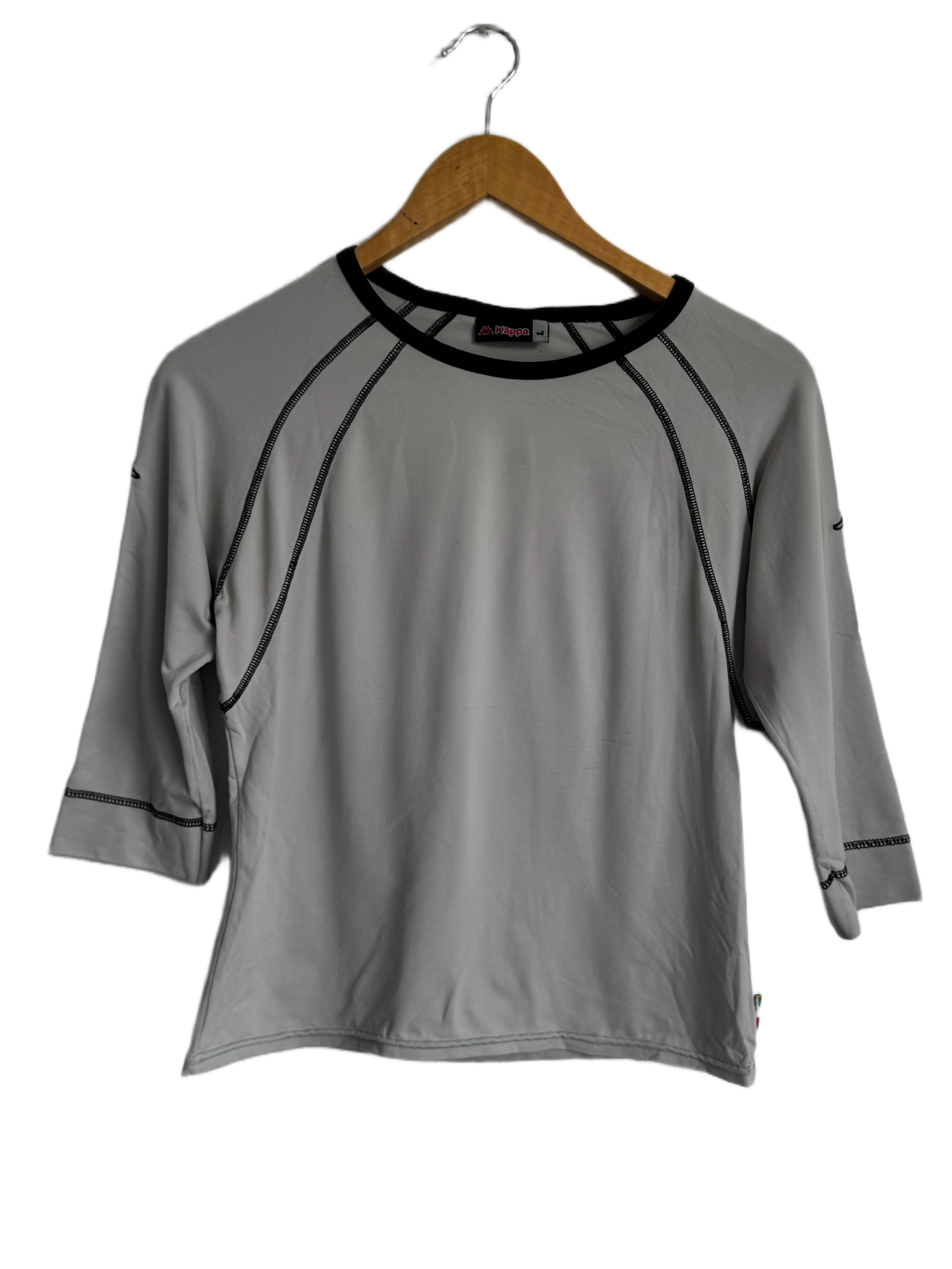 Kappa Longsleeve Top with Contrast Stitching and Italian Flag Detail