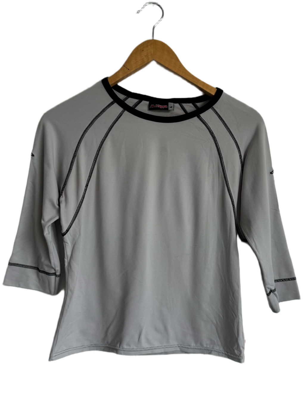 Kappa Longsleeve Top with Contrast Stitching and Italian Flag Detail