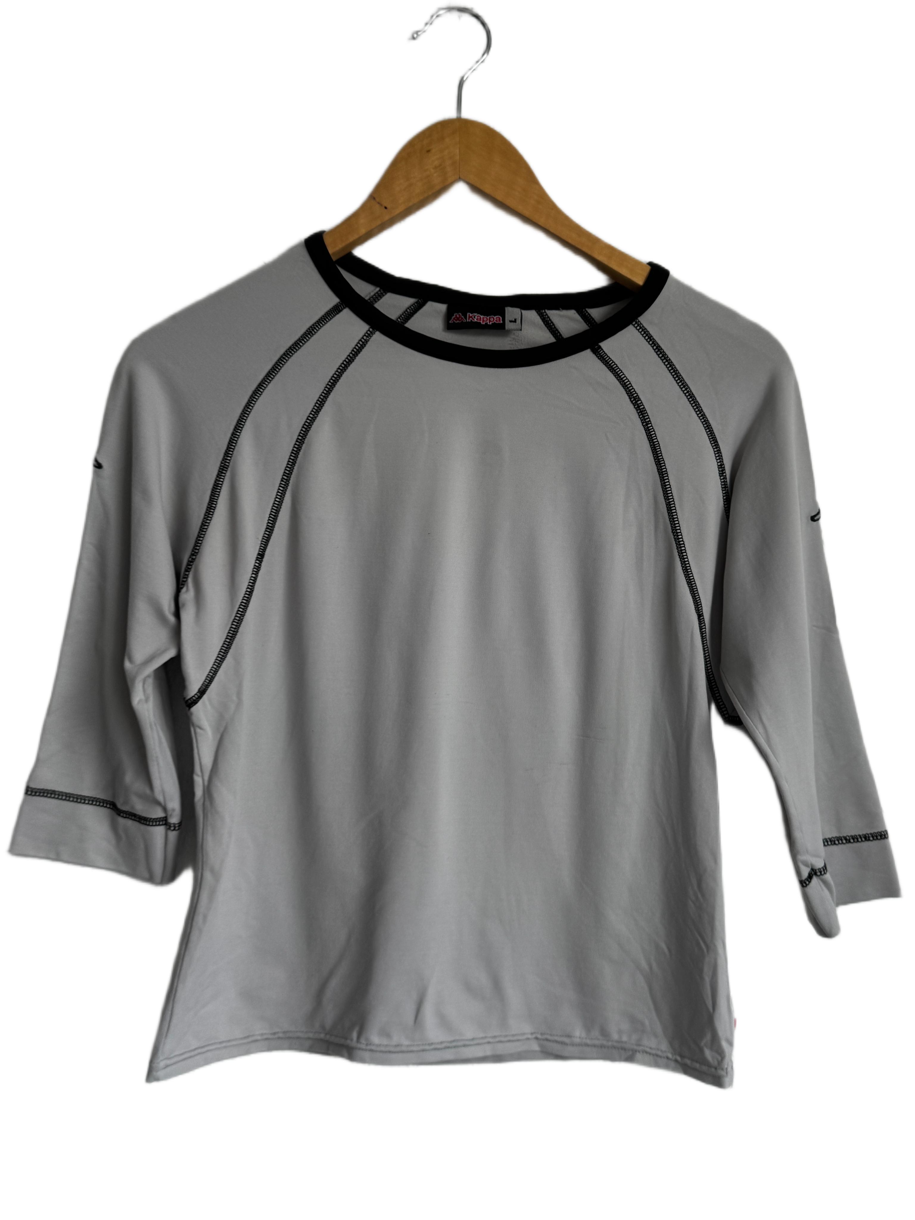Kappa Longsleeve Top with Contrast Stitching and Italian Flag Detail